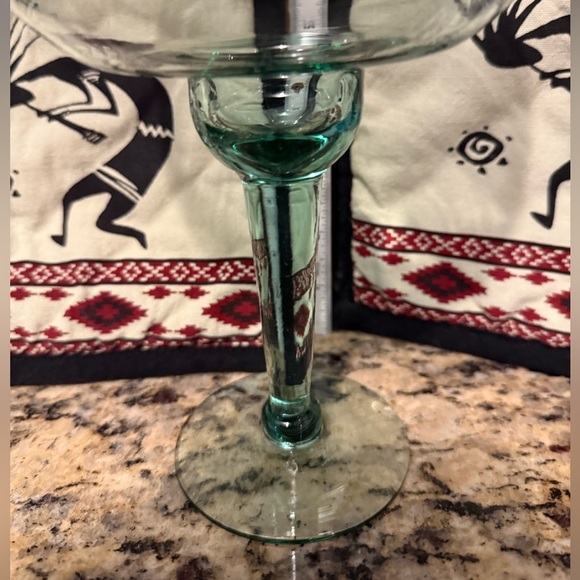 Native American & Southwest Together! 2 Potholders & Hand Blown Margarita Glass - Picture 6 of 7